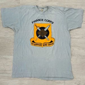 Vintage 80s Single Stitch Screen Stars “Finance Corps” Made In USA